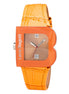 Laura Biagiotti Orange Leather Dress Watch Laura Biagiotti