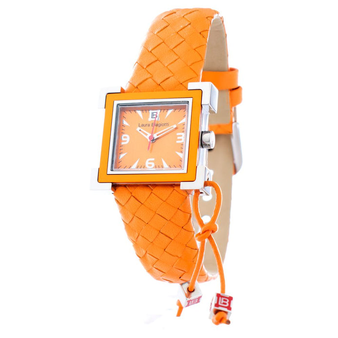 Laura Biagiotti Orange Leather Dress Watch Laura Biagiotti