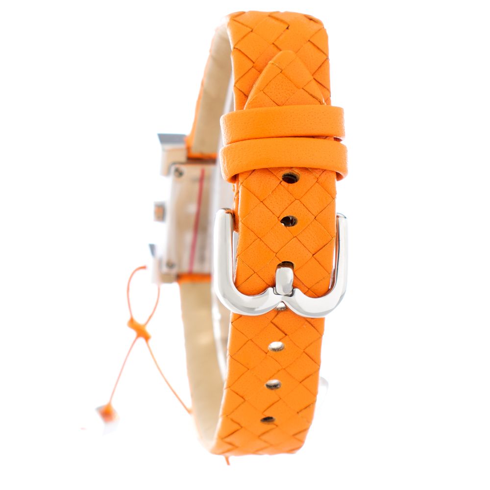 Laura Biagiotti Orange Leather Dress Watch Laura Biagiotti