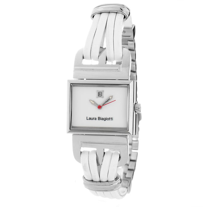 Laura Biagiotti White Leather Dress Watch Laura Biagiotti