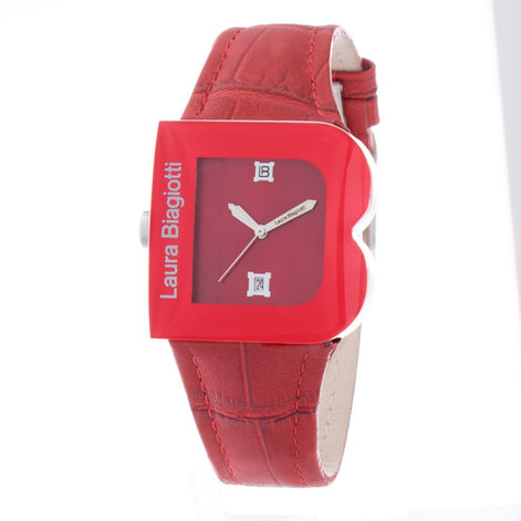 Laura Biagiotti Red Leather Dress Watch Laura Biagiotti