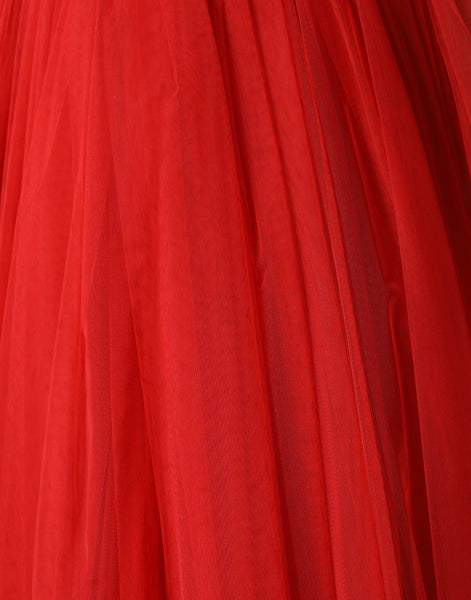 Dolce & Gabbana Red Floral Off Shoulder A-line Gown Dress Dolce & Gabbana