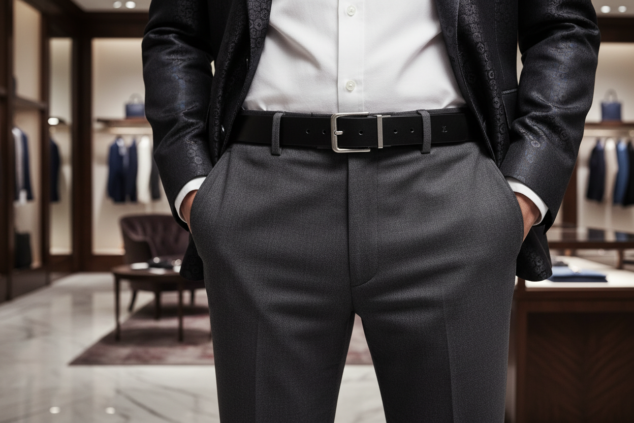 Schwarzer Ledergürtel von Calvin Klein