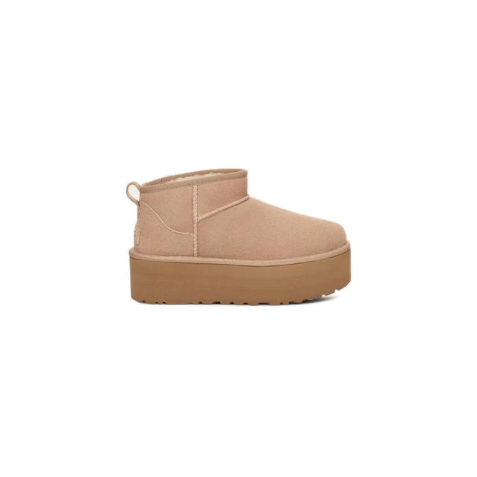UGG Beige Suede Leather Ankle Boots UGG