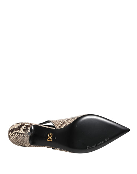 Dolce & Gabbana Multicolor Leather Heels Slingback Shoes Dolce & Gabbana