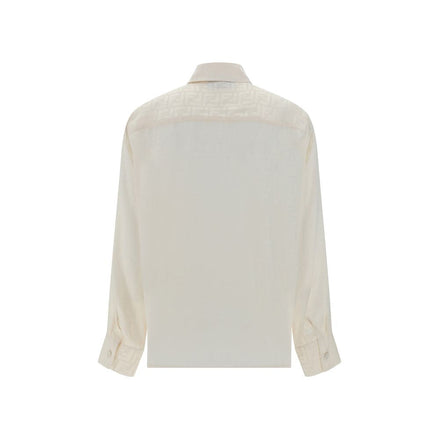 Fendi White Silk Pattern Shirt Fendi