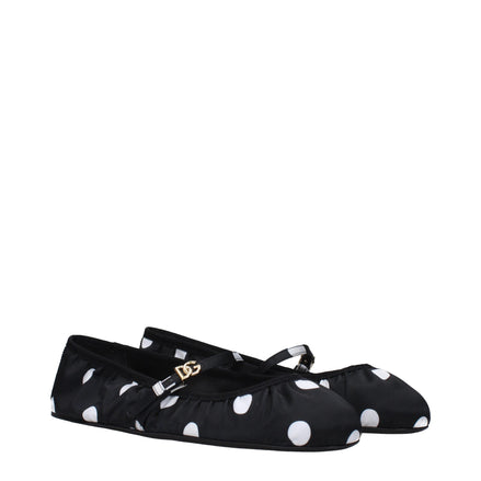 Dolce & Gabbana Black Fabric Ballet Flats Dolce & Gabbana