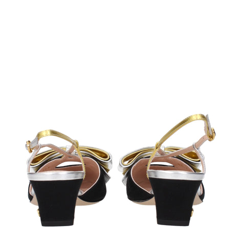 Valentino Garavani Black Fabric Mid Heel Pumps Valentino Garavani