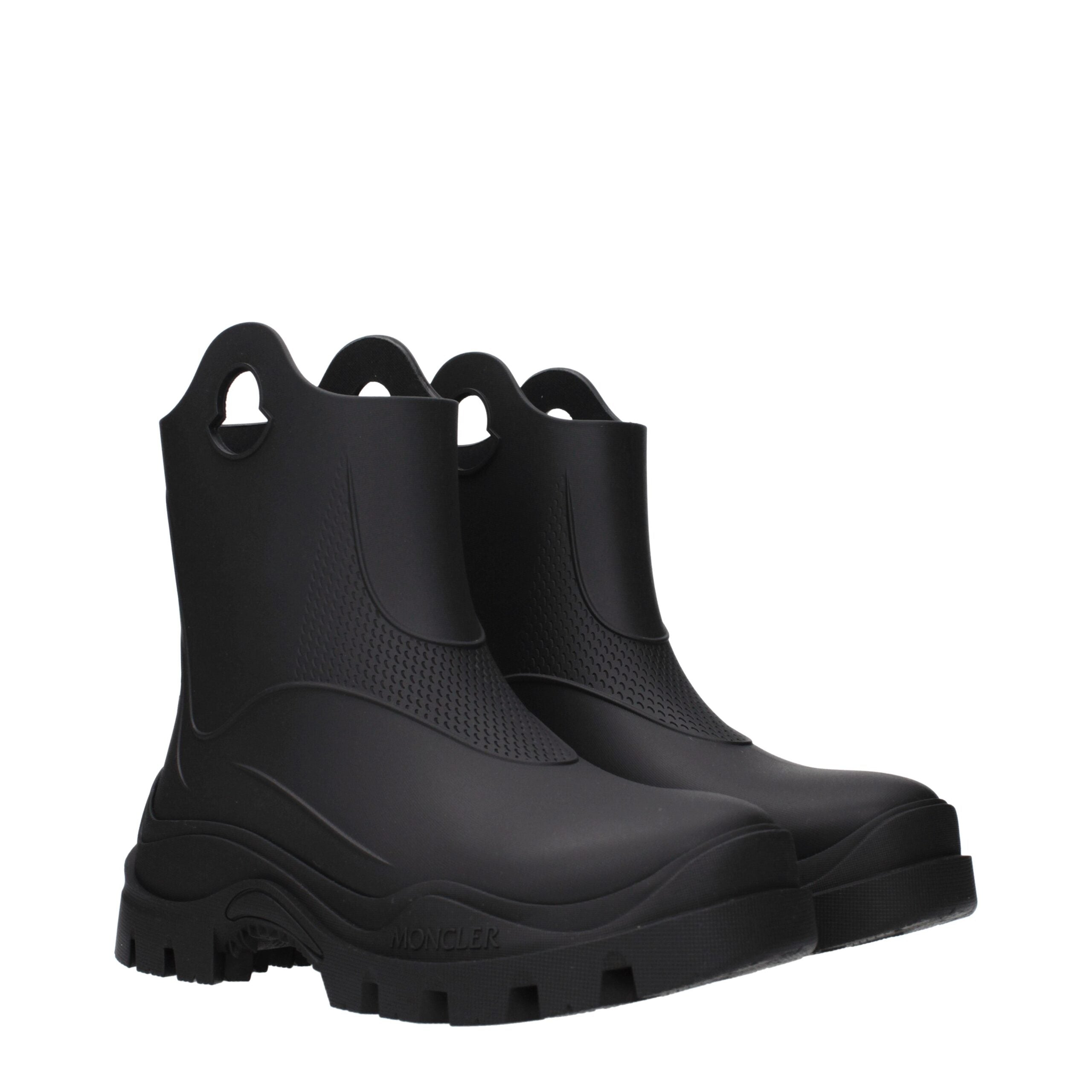 Moncler Black Cotton Ankle Boots