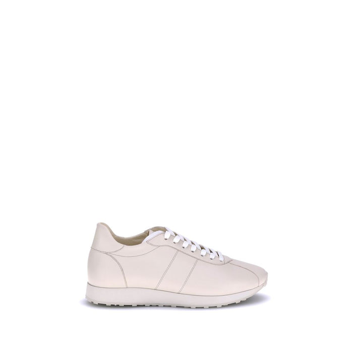 The Row Cream Calf Leather Bos Taurus Low Top Sneakers The Row