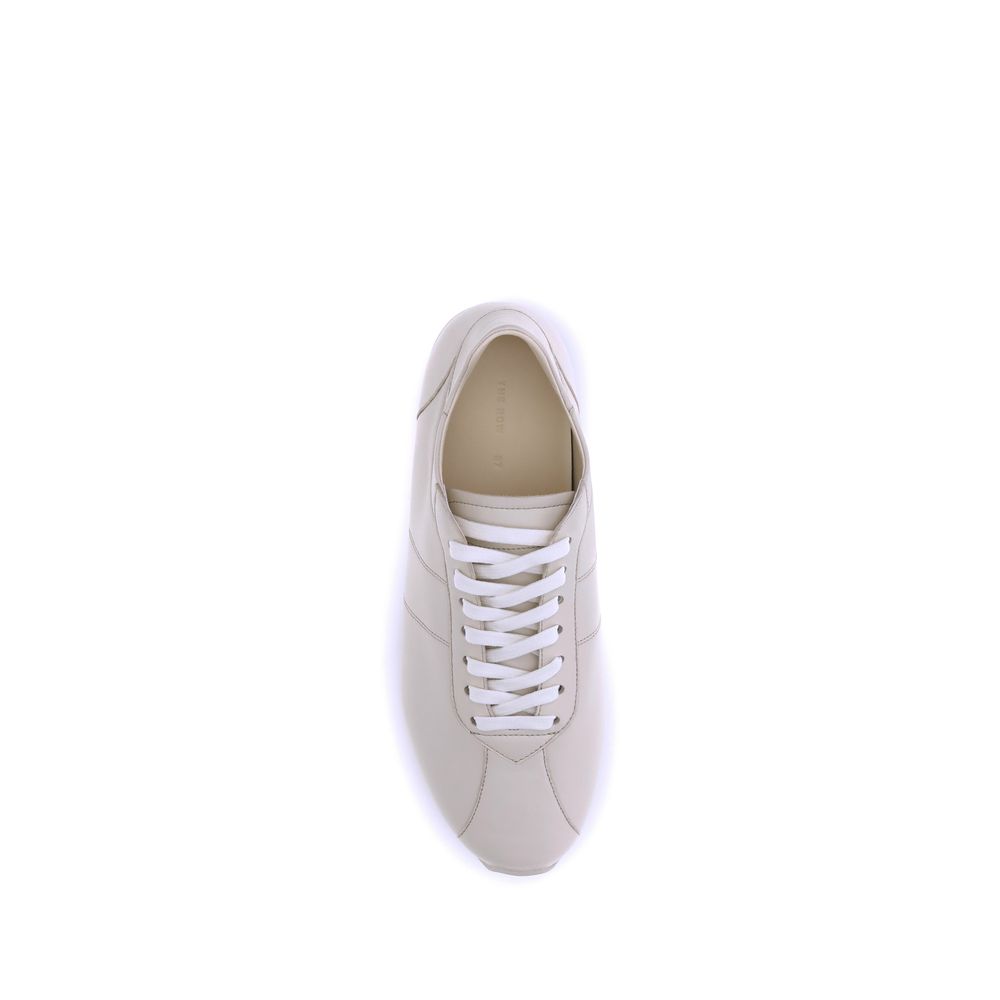 The Row Cream Calf Leather Bos Taurus Low Top Sneakers The Row