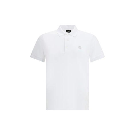 Fendi White Cotton Polo Shirt Fendi
