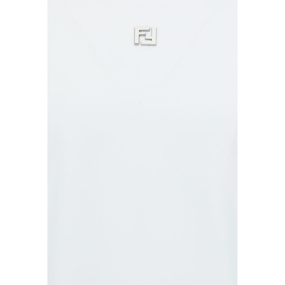 Fendi White Cotton T-Shirt Fendi