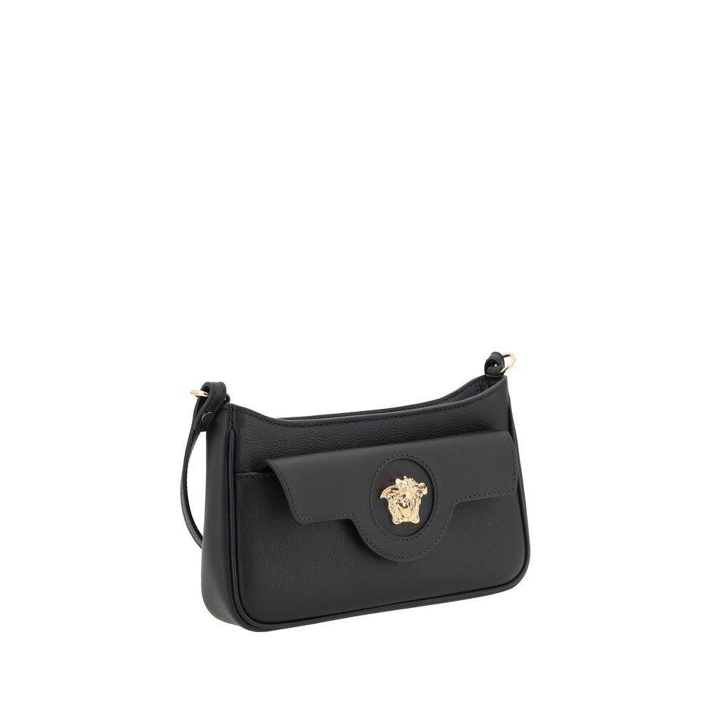 Versace Black Calf Leather Bos Taurus Shoulder Bag Versace