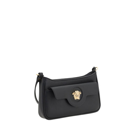 Versace Black Calf Leather Bos Taurus Shoulder Bag Versace