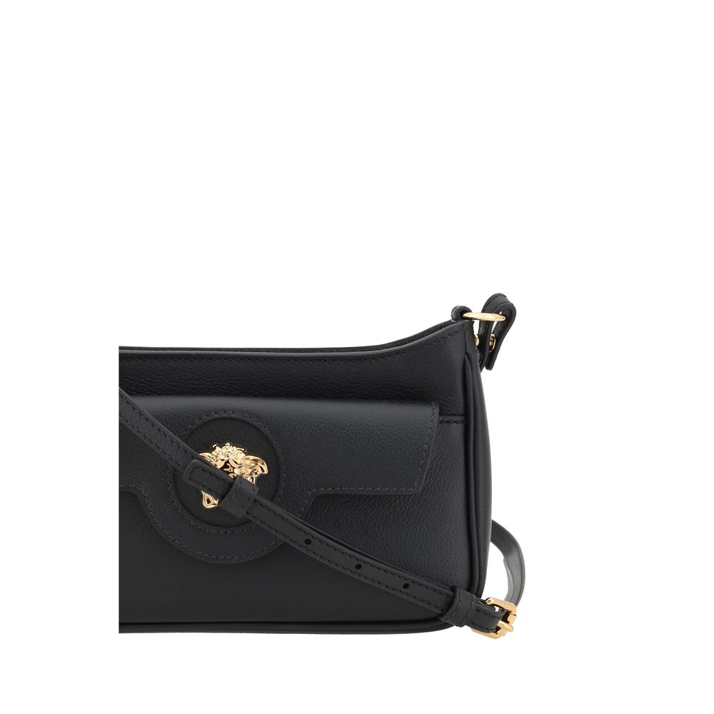 Versace Black Calf Leather Bos Taurus Shoulder Bag Versace