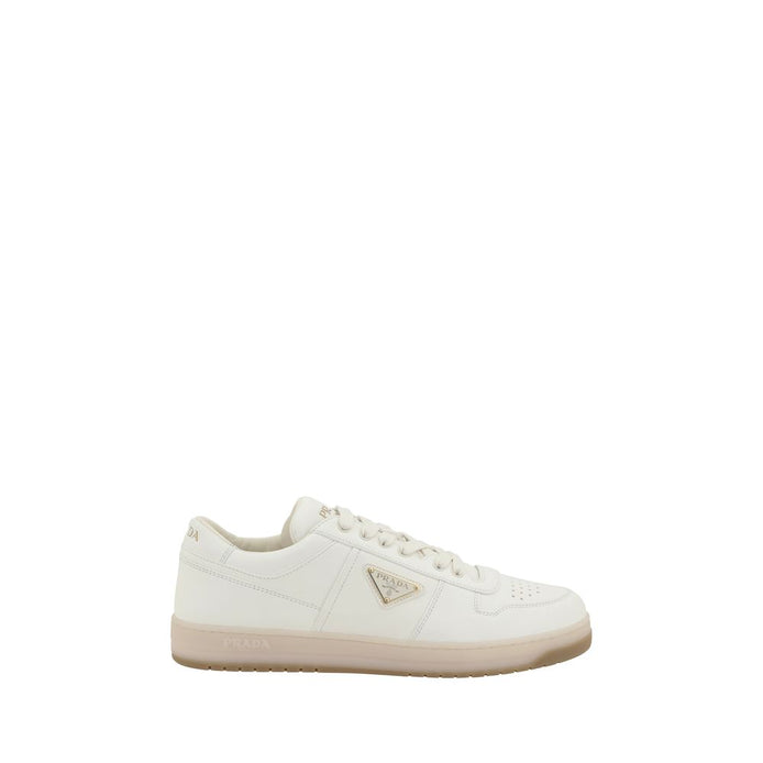 Prada White Calf Leather Bos Taurus Low Top Sneakers