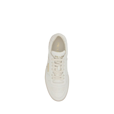 Prada White Calf Leather Bos Taurus Low Top Sneakers