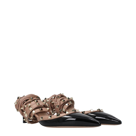 Valentino Garavani Black Leather Strap-On Sandals Valentino Garavani