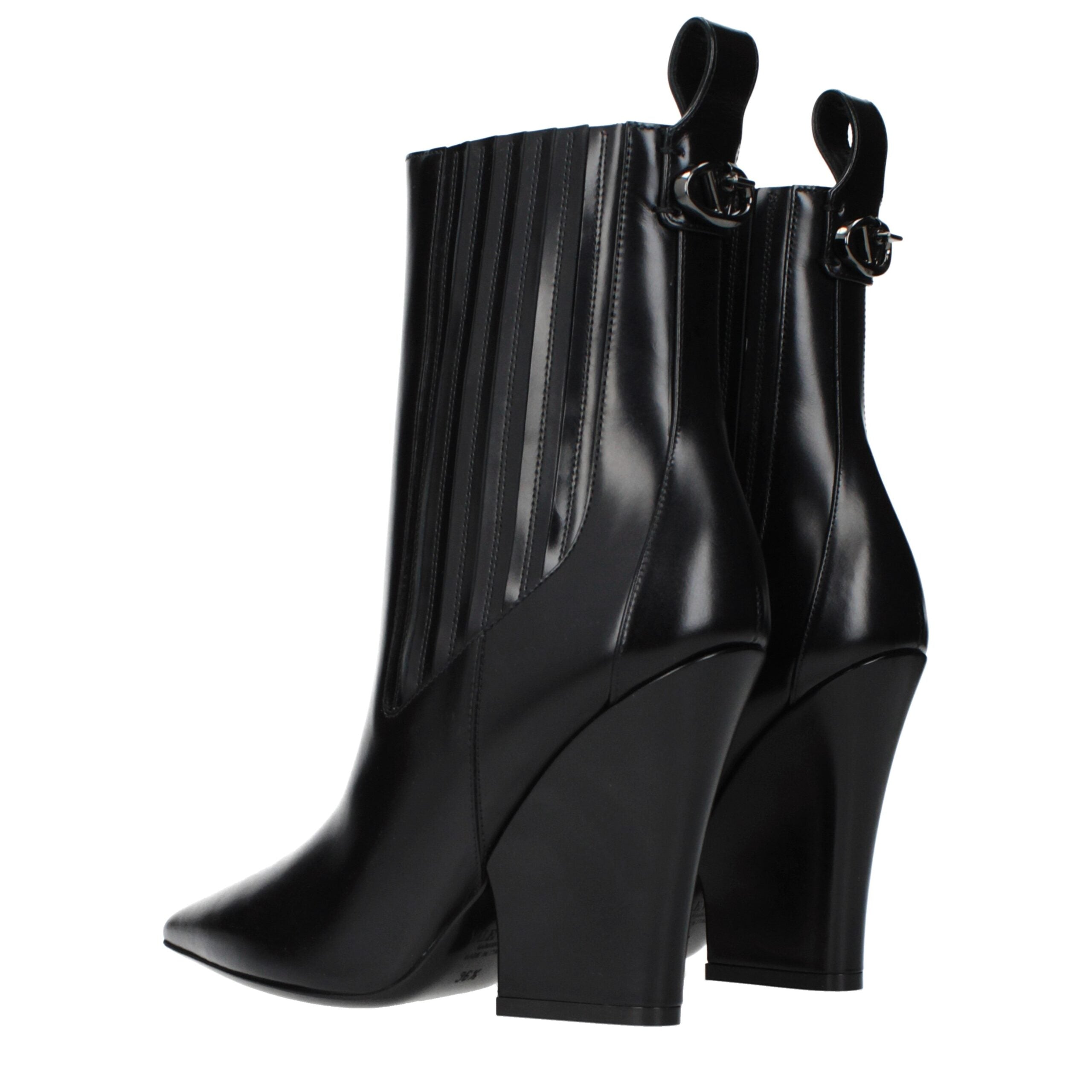 Valentino Garavani Black Leather Ankle Boots Valentino Garavani