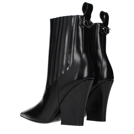 Valentino Garavani Black Leather Ankle Boots Valentino Garavani