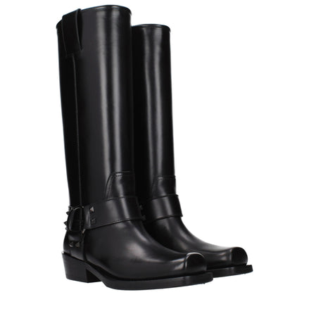 Valentino Garavani Black Leather Boots Valentino Garavani