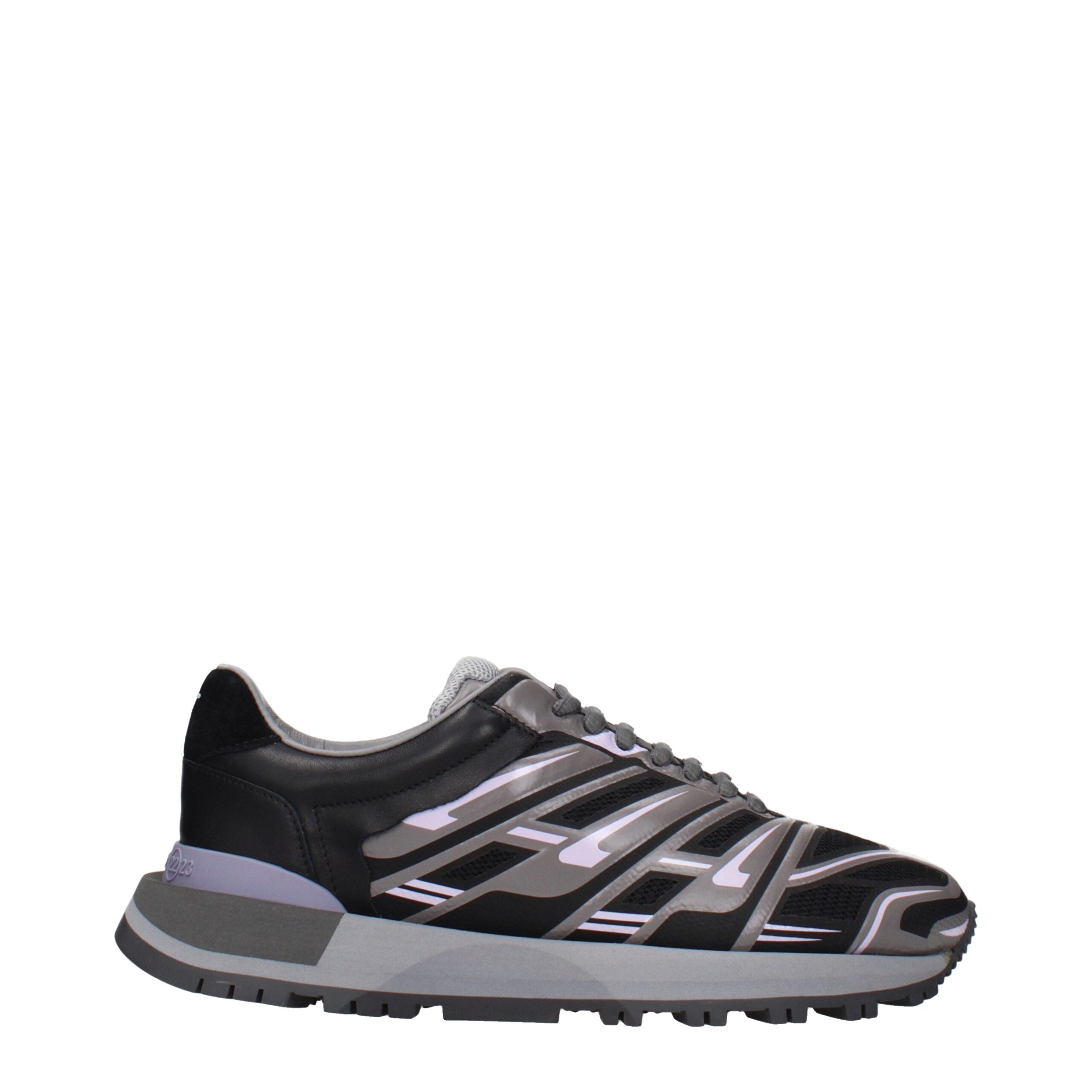 Maison Margiela Black Fabric Athletic Sneakers Maison Margiela