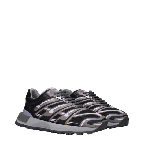 Maison Margiela Black Fabric Athletic Sneakers Maison Margiela