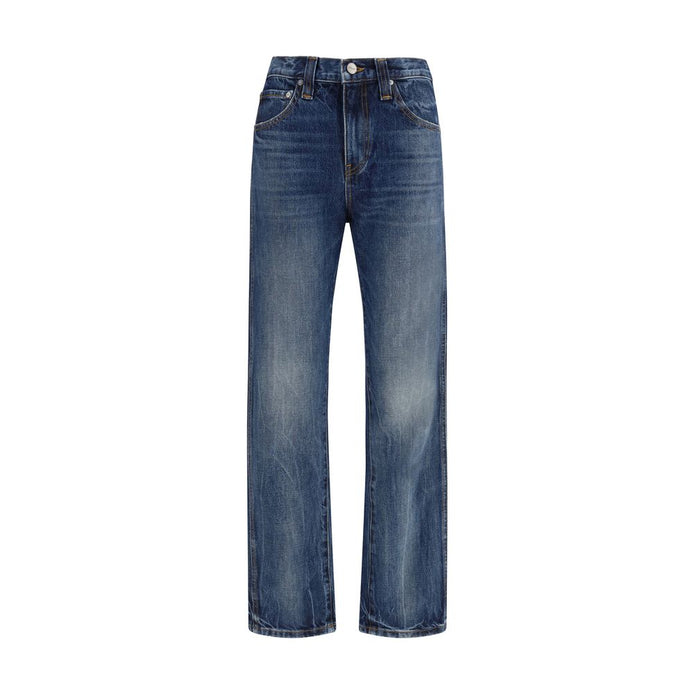 Khaite Blue Cotton High-Waisted Jean Khaite