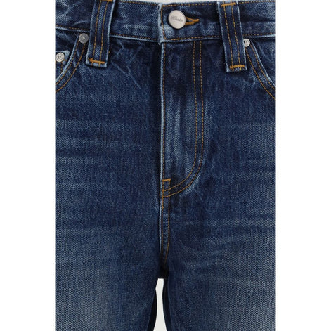 Khaite Blue Cotton High-Waisted Jean Khaite