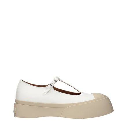 Marni White Leather Slip-On Loafers Marni