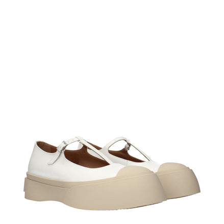 Marni White Leather Slip-On Loafers Marni