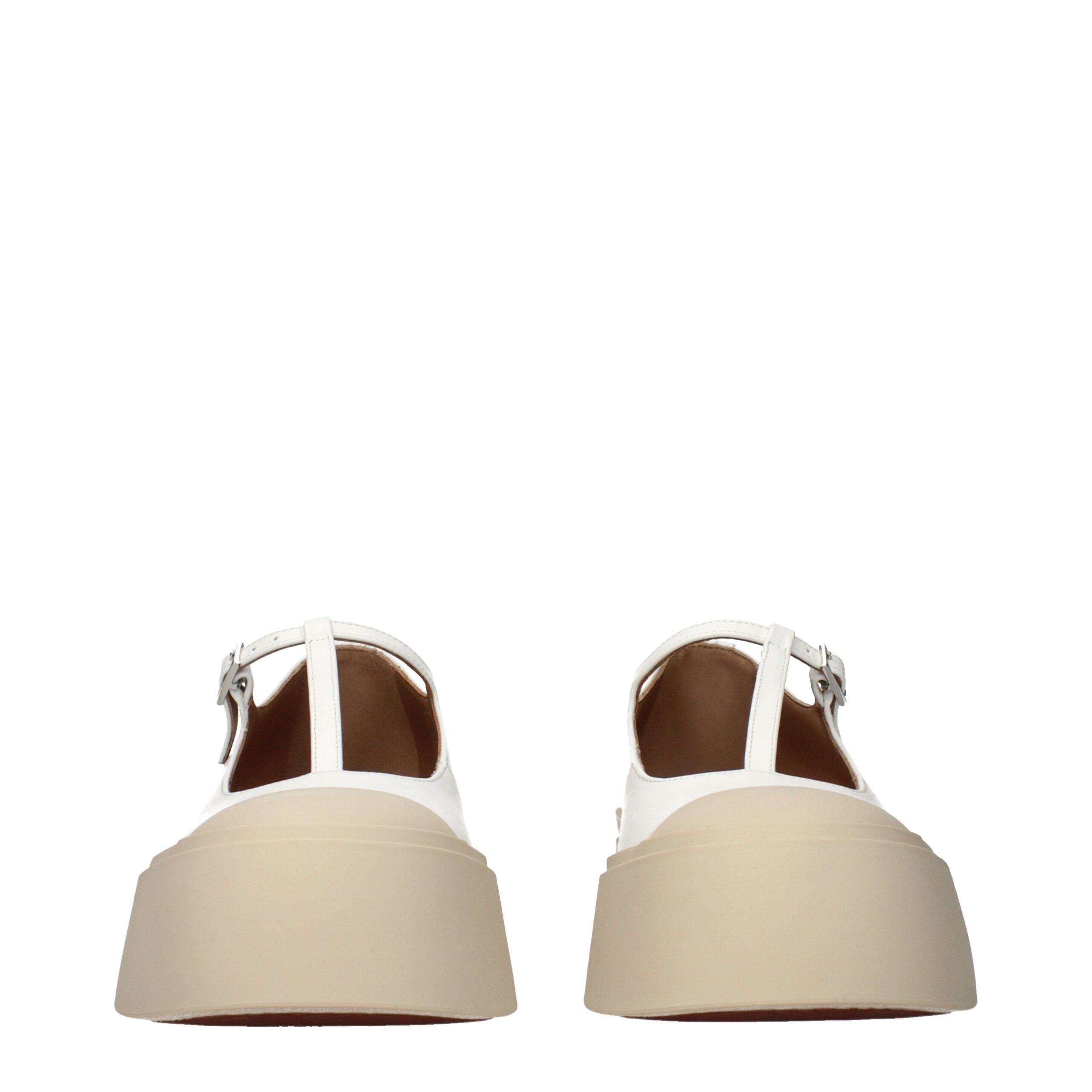 Marni White Leather Slip-On Loafers Marni
