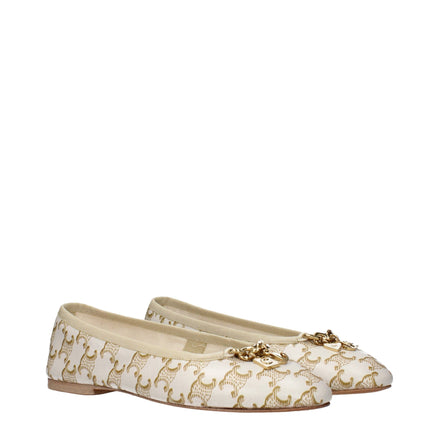 Celine White Leather Ballet Flats Celine