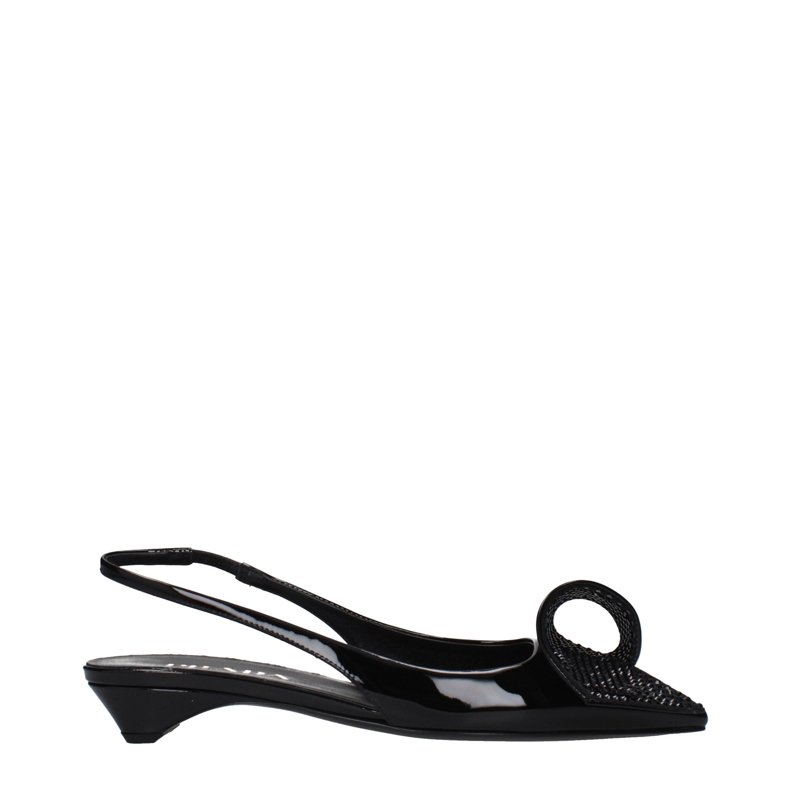 Prada Black Leather Flat Sandals Prada