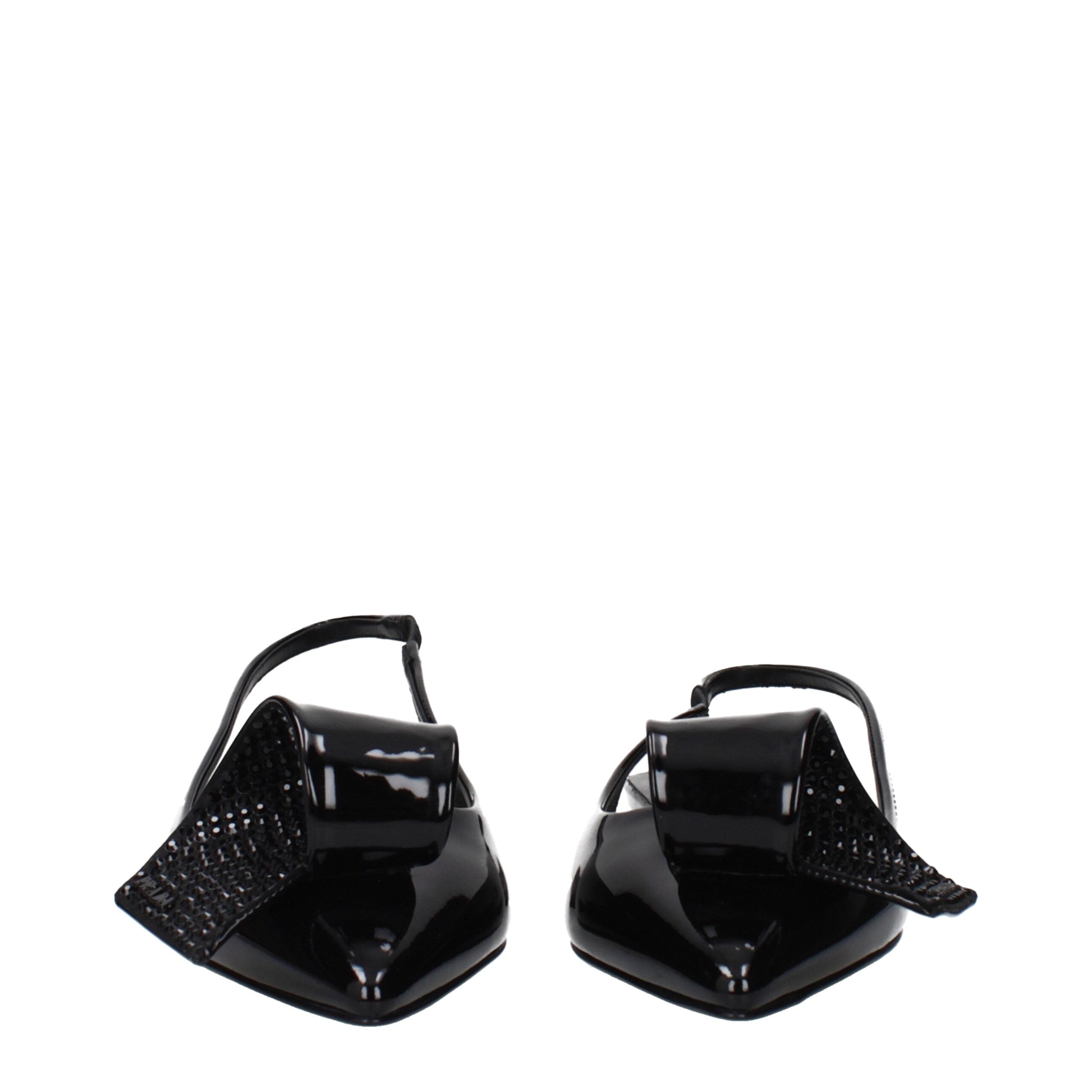 Prada Black Leather Flat Sandals Prada
