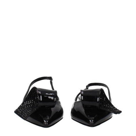 Prada Black Leather Flat Sandals Prada