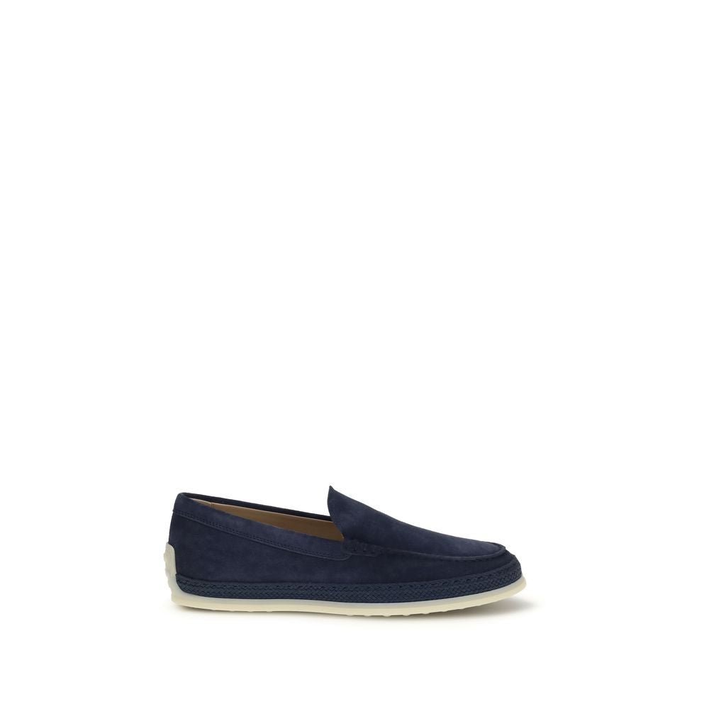 Tod's Blue Calf Leather Bos Taurus Slip-On Loafers Tod's