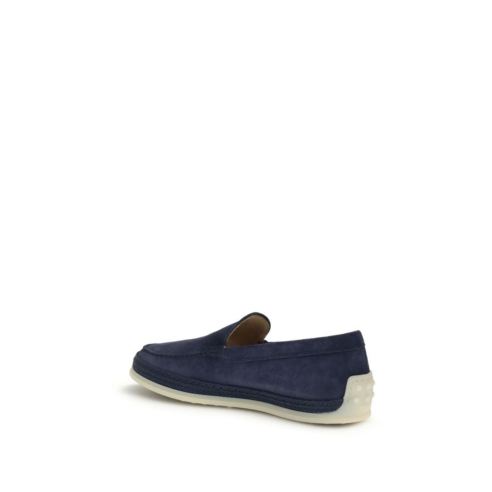 Tod's Blue Calf Leather Bos Taurus Slip-On Loafers Tod's
