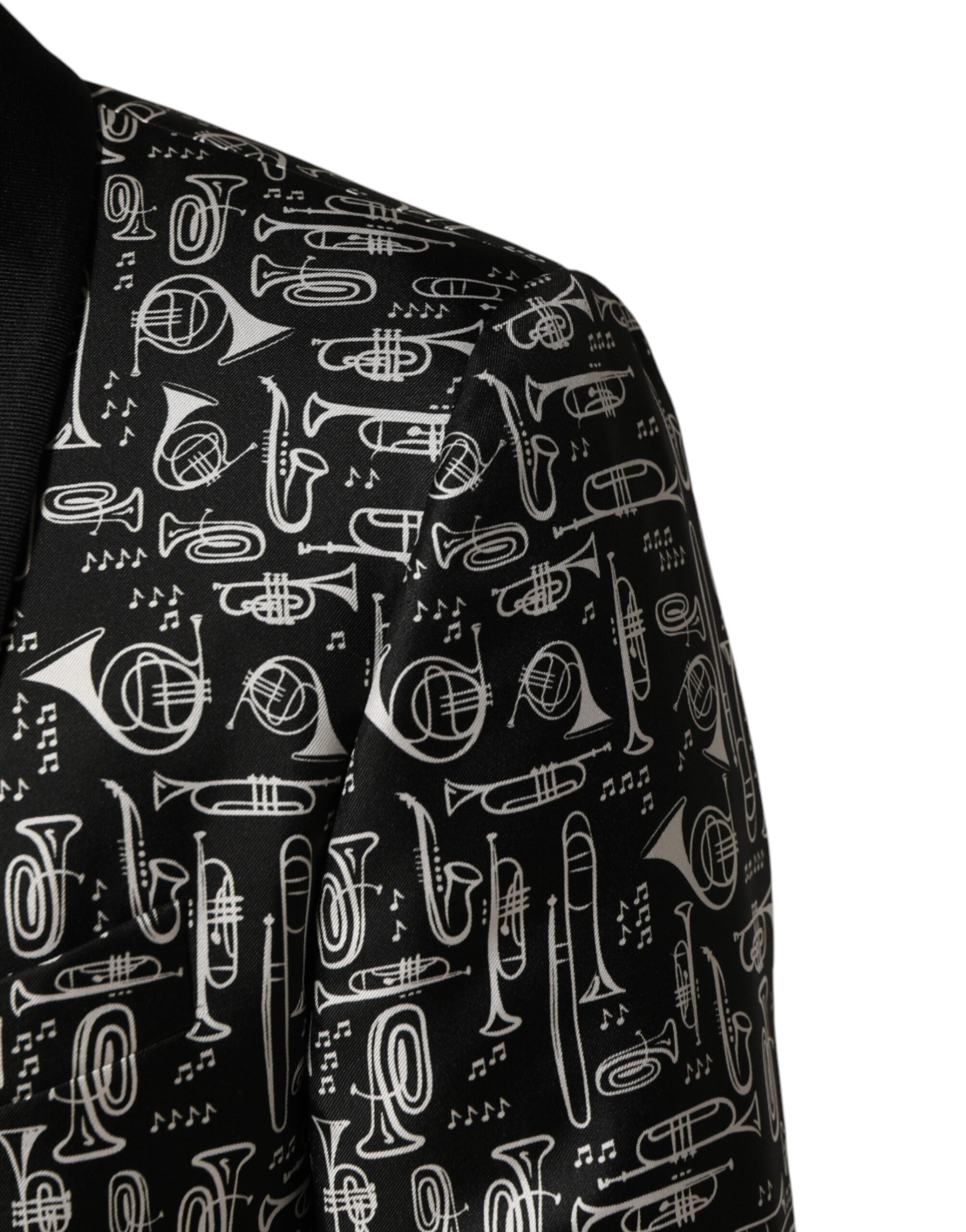 Dolce & Gabbana Black Jazz Club Silk Single Breasted Blazer Dolce & Gabbana