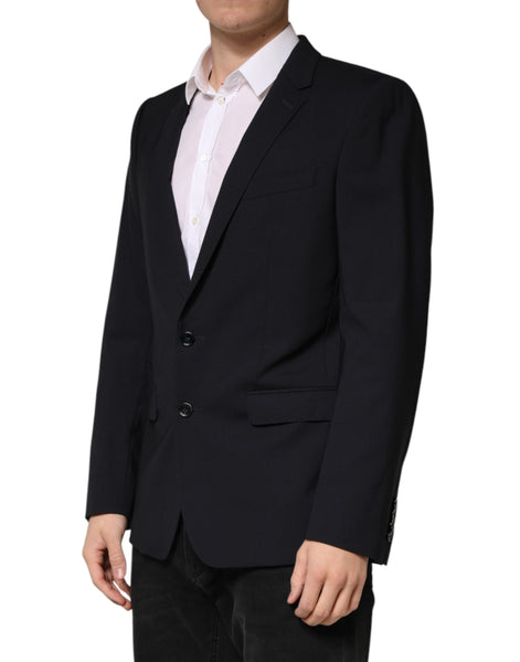 Dolce &amp; Gabbana Schwarzer Wollblazer, einreihig, 2 Knöpfe