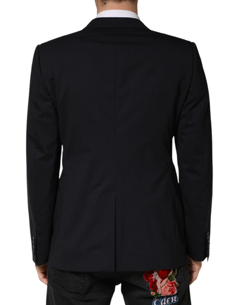 Dolce &amp; Gabbana Schwarzer Wollblazer, einreihig, 2 Knöpfe
