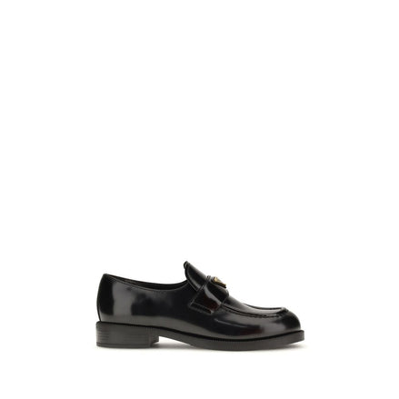 Prada Black Calf Leather Bos Taurus Slip-On Loafers Prada