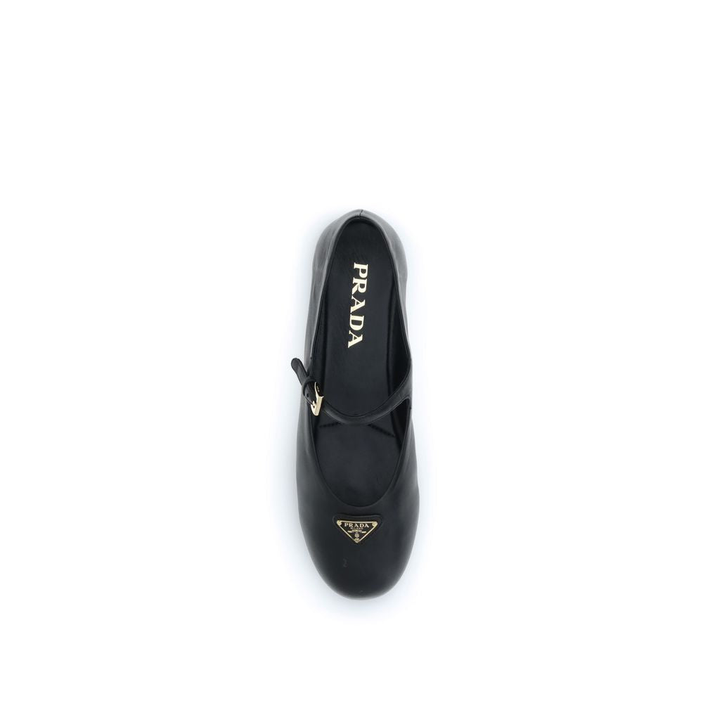 Prada Black Lamb Ovis Aries Aries Ballet Flats Prada