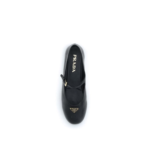 Prada Black Lamb Ovis Aries Aries Ballet Flats Prada