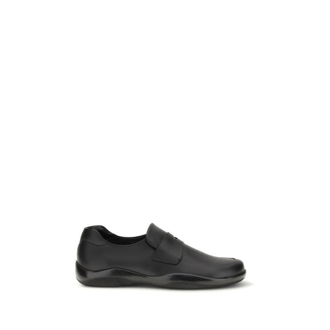 Prada Black Calf Leather Bos Taurus Slip-On Loafers Prada