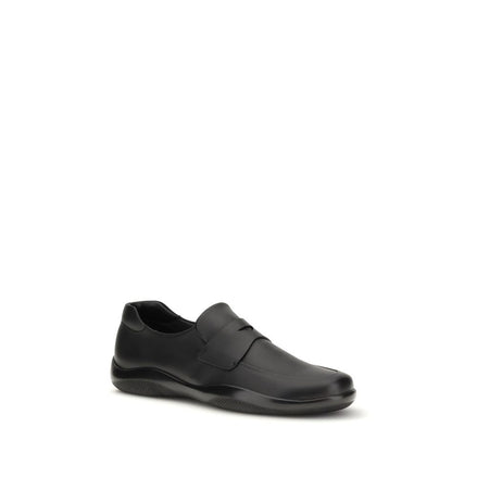 Prada Black Calf Leather Bos Taurus Slip-On Loafers Prada