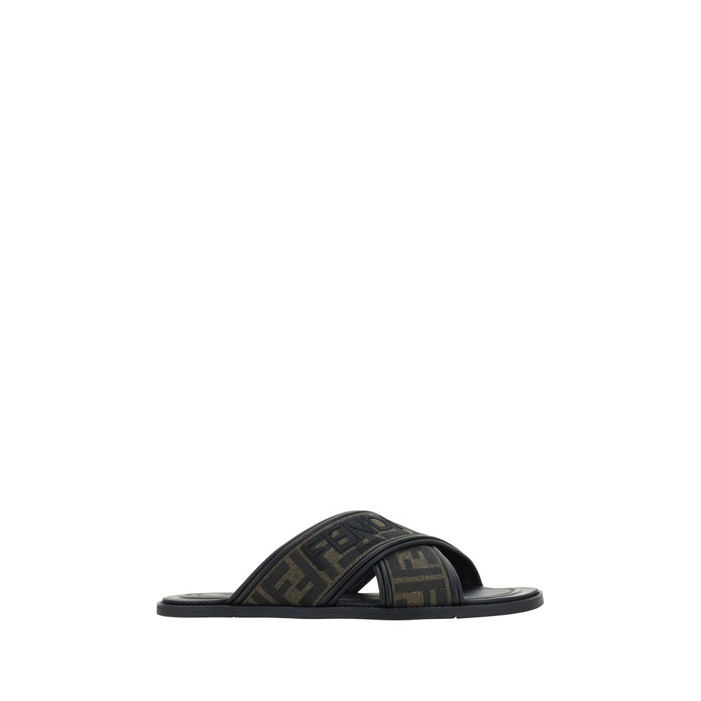 Fendi Black Rubber Slippers Fendi