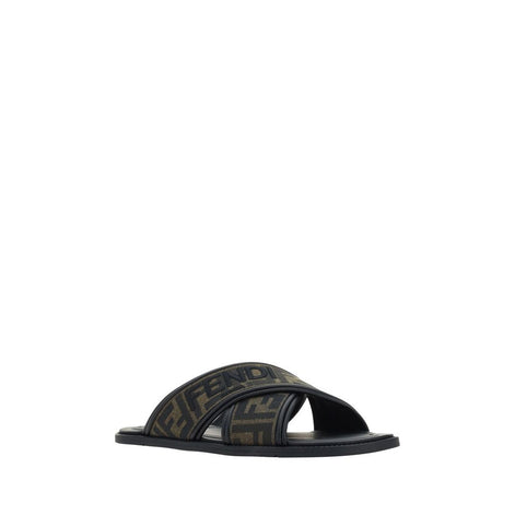 Fendi Black Rubber Slippers Fendi