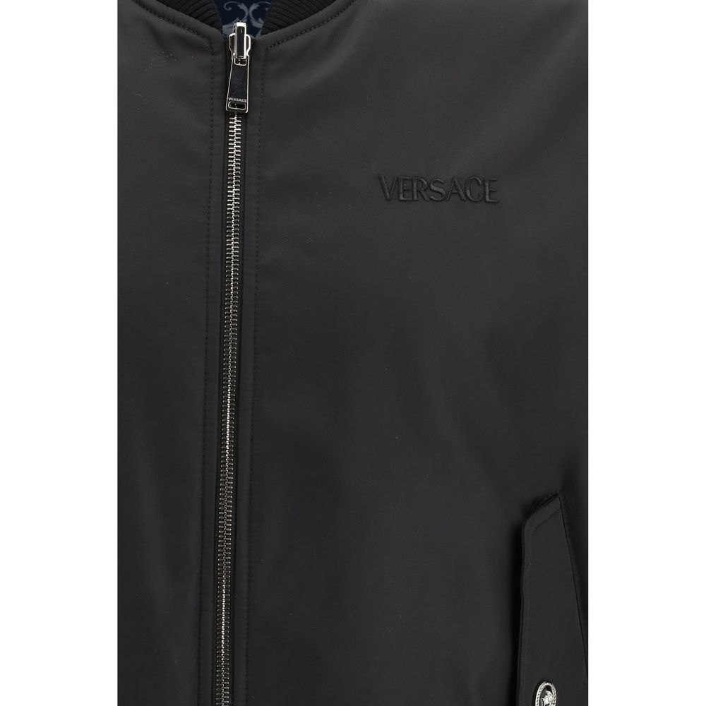Versace Black Polyamide Bomber Versace
